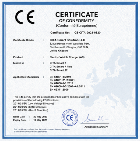 CITA EV certificate 3